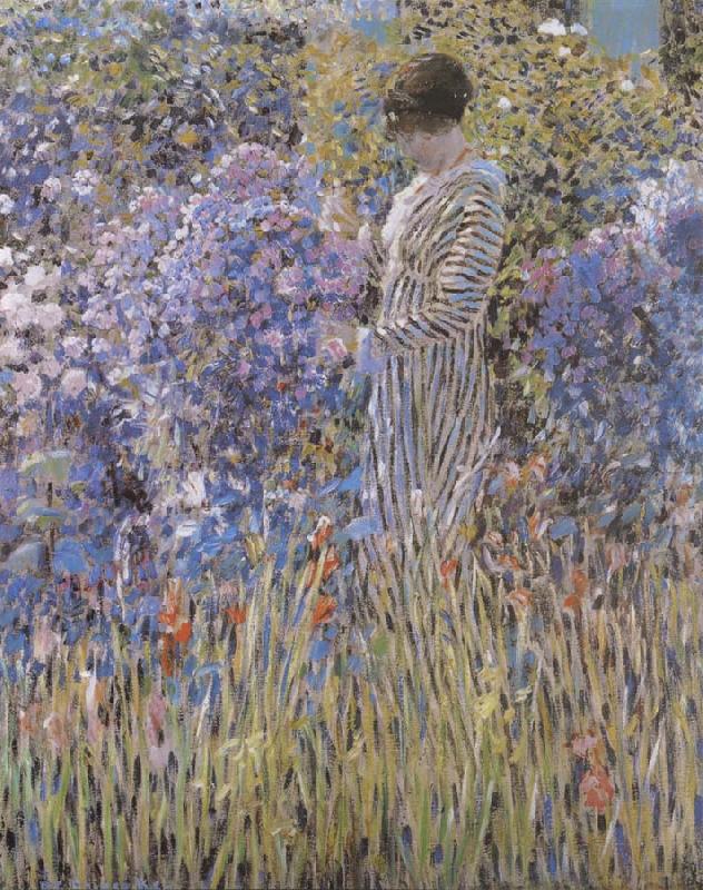 Frieseke, Frederick Carl Lady in a Garden France oil painting art